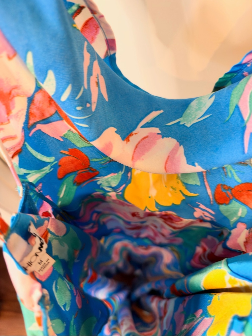 Fashion Nova Blue Tropical Floral Cowl Neck Maxi Dress - Picture 16 of 16